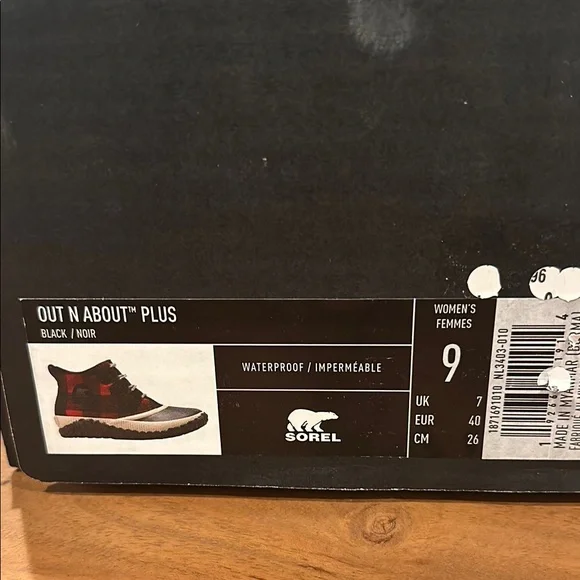 Sorel Womens Red/Black Plaid Waterproof Out N About Boots - Picture 3 of 8